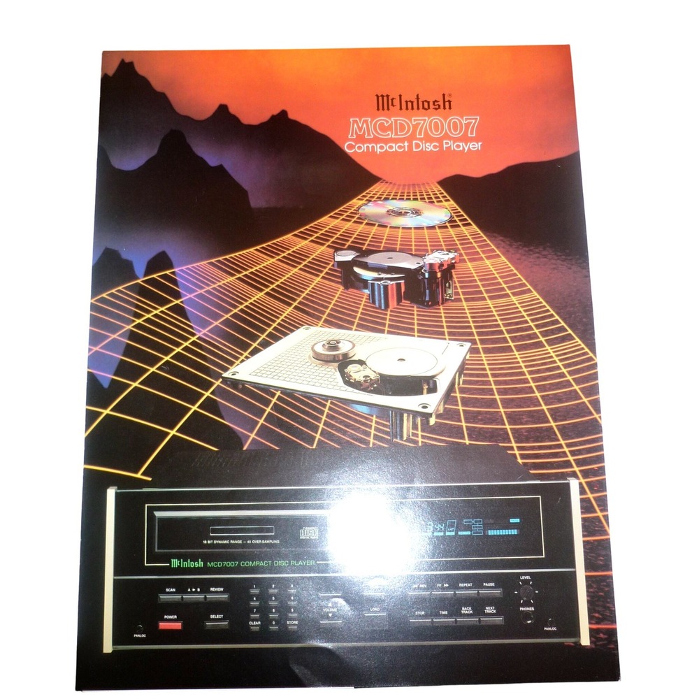 Vintage McIntosh MCD7007 Compact Disc Player Original Sales Brochure Catalog